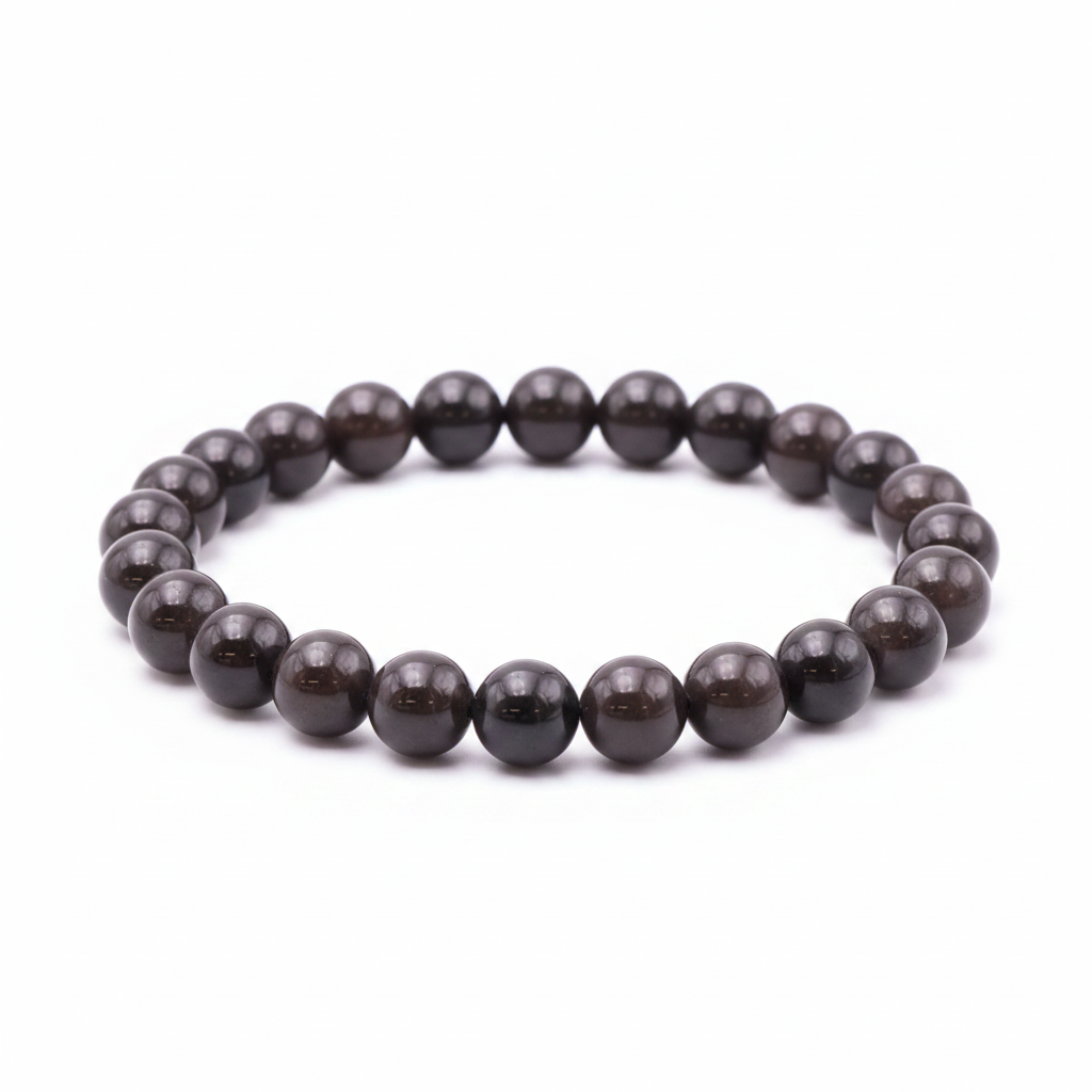 Bracelet Nyx en Pierre de Lune Noire - univers tibet