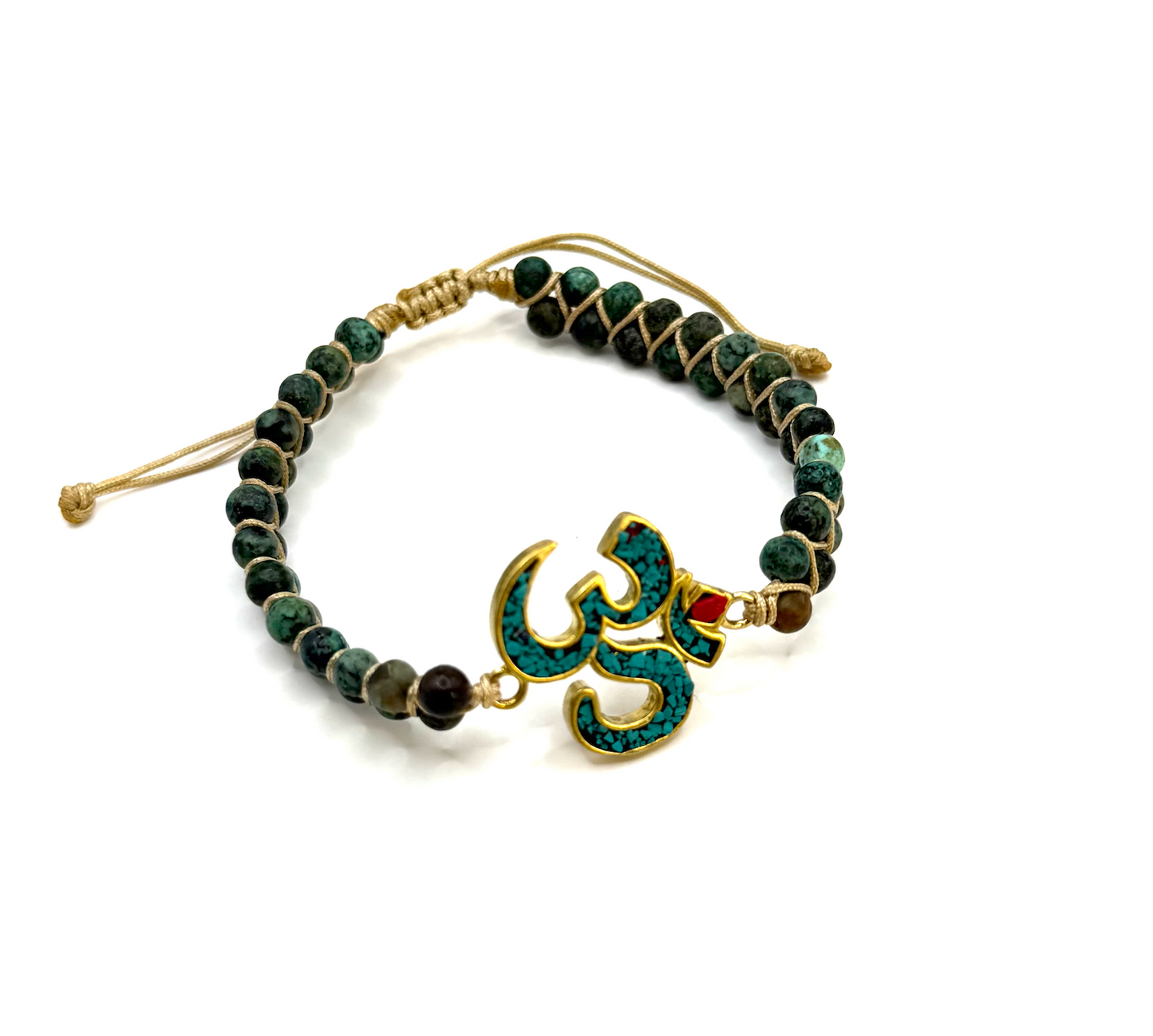 Armband Om aus afrikanischer Türkis - Tibetwelt