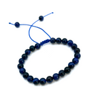 Bracelet Protection Intérieure – Ajustable en Œil de Tigre Bleu - Univers Tibet
