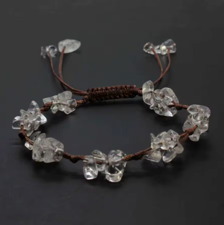 Bracelet Pure Énergie en Cristal de Roche - univers tibet