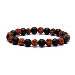 Bracelet Rudraksha & Pierre de Lave – Équilibre, Force et Connexion Spirituelle - Univers Tibet
