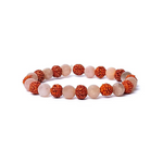 Bracelet Rudraksha & Pierre de Lune Pêche – Douceur, ancrage et féminité sacrée - Univers Tibet