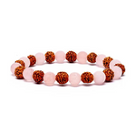 Bracelet Rudraksha & Quartz Rose – Amour de soi, sérénité et ancrage spirituel - Univers Tibet