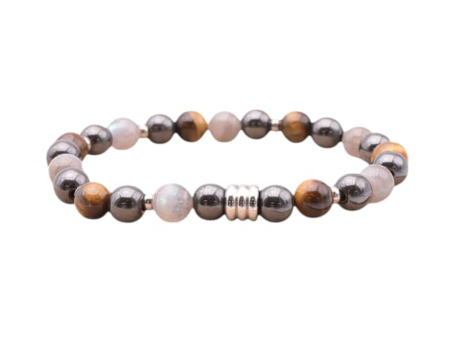 Armband Sentinel – Labradorit, Tigerauge & Hämatit - Tibetwelt
