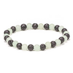 Bracelet Spirituel Harmonie Terre & Cœur en Pierre de Lave et Aventurine Verte - Univers Tibet