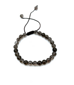 Bracelet Stabilité & Protection - Ajustable en Quartz Fumé - Univers tibet