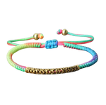 Bracelet Tibétain Bouddhiste Tressé à la Main Porte-Bonheur Arc-en-Ciel - Univers Tibet