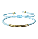 Pulsera Tibetana Budista Trenzada a Mano, Amuleto Azul Celeste - Mundo Tibet