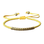 Bracelet Tibétain Bouddhiste Tressé à la Main Porte-Bonheur Jaune - Univers Tibet