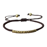 Bracelet Tibétain Bouddhiste Tressé à la Main Porte-Bonheur Marron - Univers TIbet