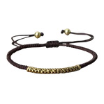 Bracelet Tibétain Bouddhiste Tressé à la Main Porte-Bonheur Marron - Univers TIbet