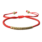 Bracelet Tibétain Bouddhiste Tressé à la Main Porte-Bonheur Rouge