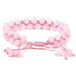 Bracelet Tibétain Tissé Quartz Rose Double Rang - Univers TIbet