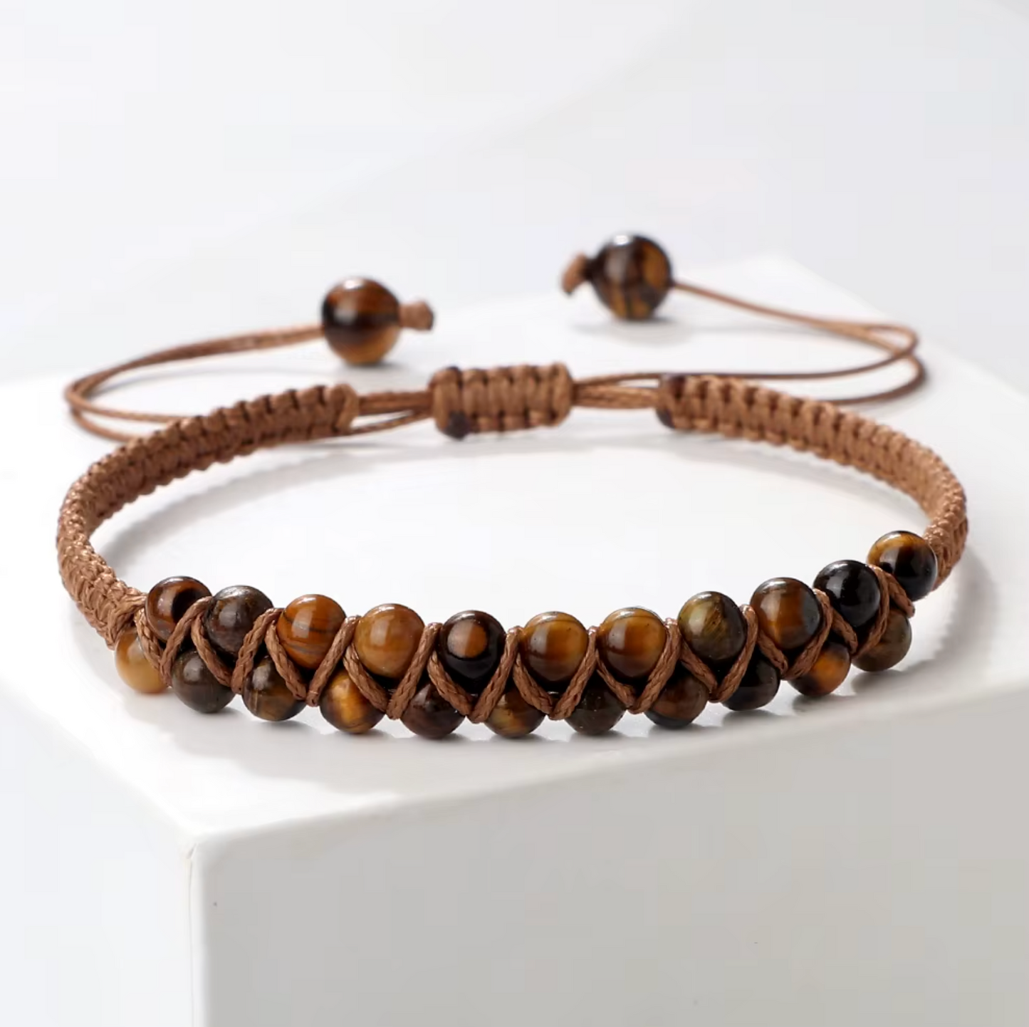 Bracelet Tibétain d'Amitié en Perles d'Oeil-de-Tigre - Univers Tibet