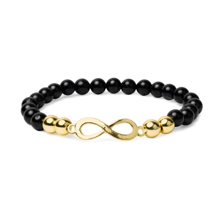 Bracelet Tourmaline Noire & Hématite – Protection Infinie - univers tibet