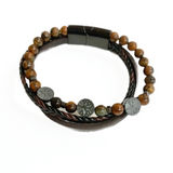 Bracelet Triple Oeil de Tigre Arbre de Vie – Protection et Force Intérieure - UNIVERS TIBET