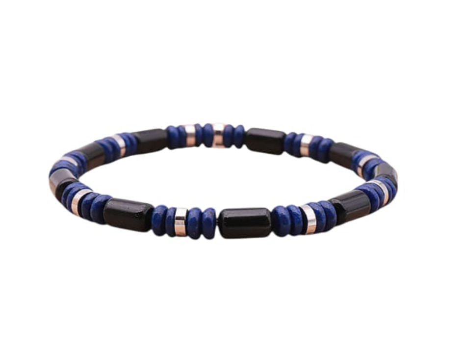 Armband „Innere Wahrheit“ – Lapislazuli & Obsidian – Tibetwelt