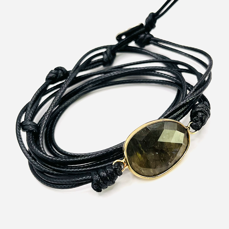 Bracelet Wrap - Labradorite - Couleur Brun - univers tibet