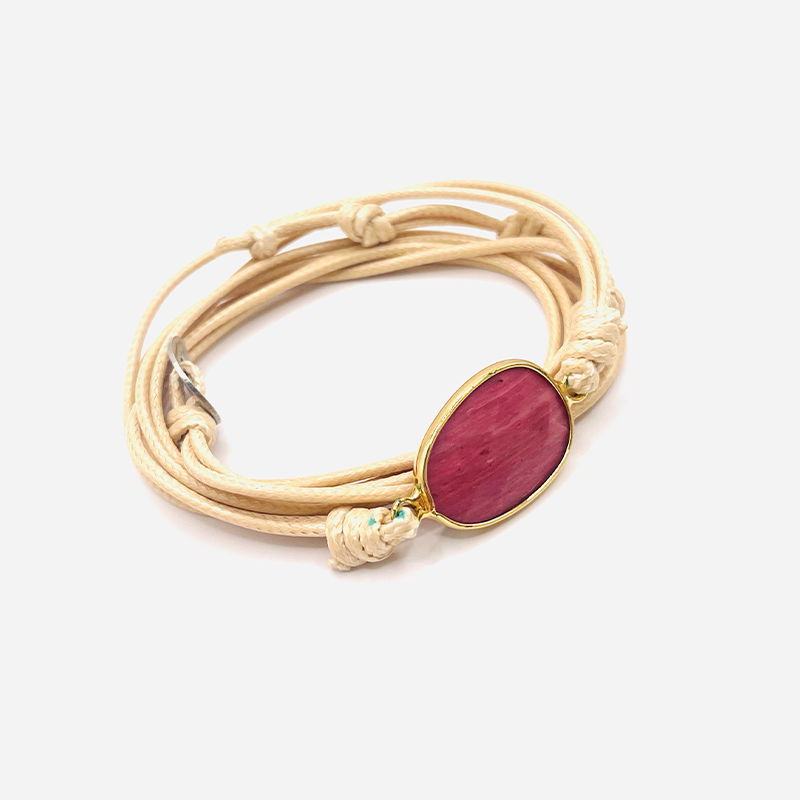 Bracelet Wrap - Rhodochrosite - Couleur Naturelle - Univers TIbet
