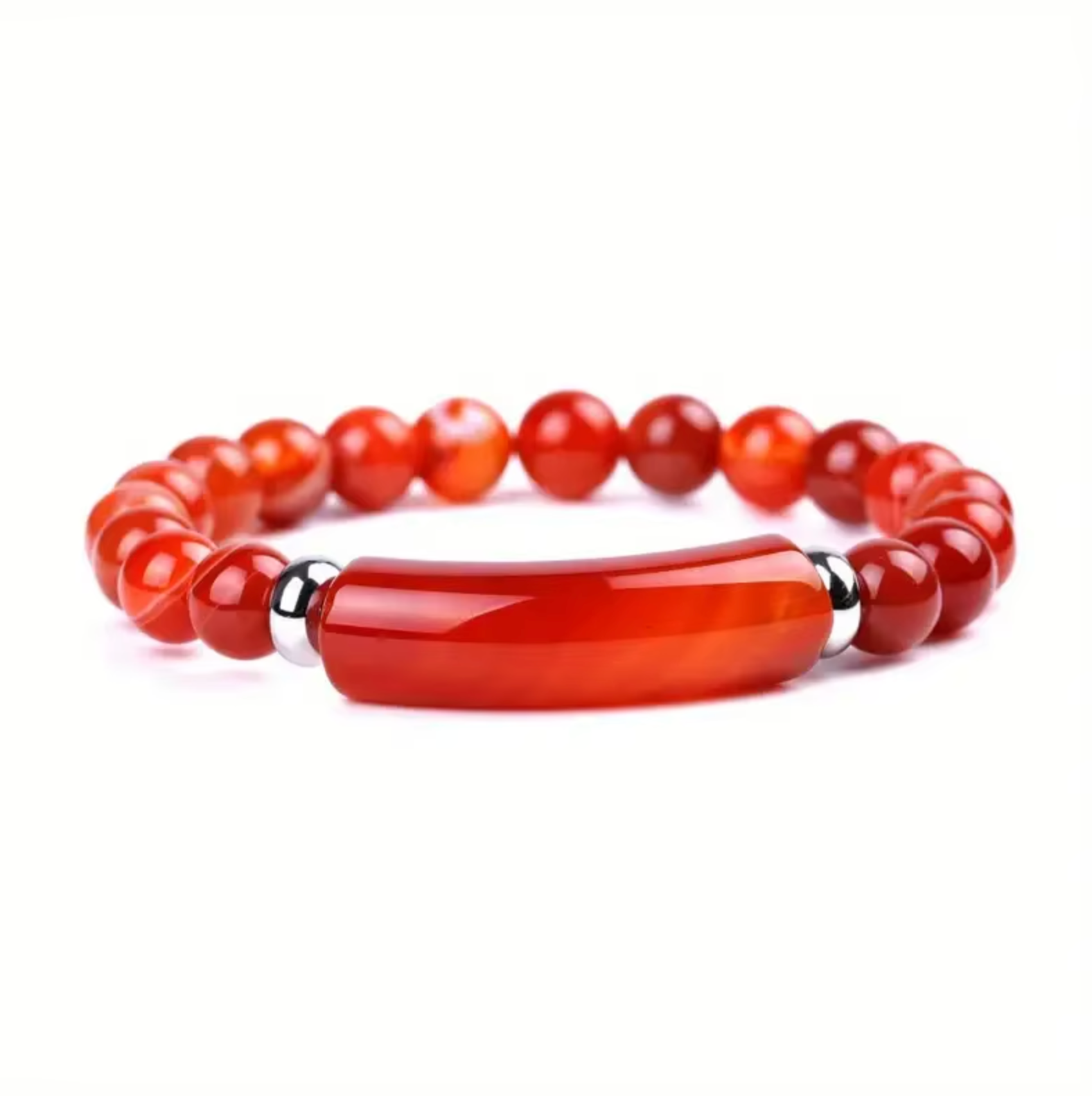 Bracelet de Guérison Tibétain en Onyx Rouge – Force, Vitalité et Ancrage - Univers Tibet