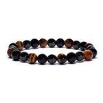 Bracelet Œil de Tigre, Hématite et Obsidienne – Protection & Ancrage - Univers Tbet