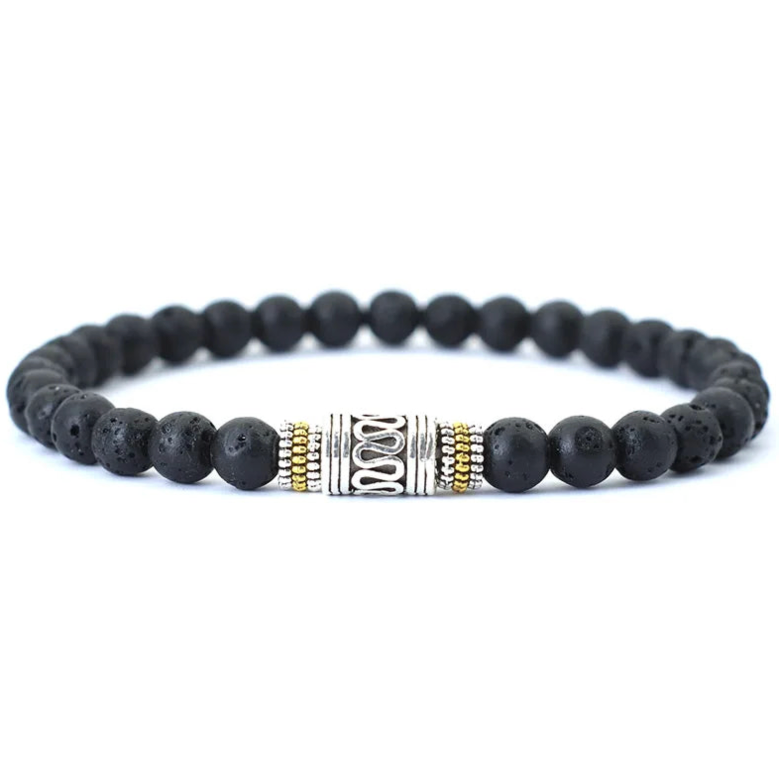 Lucky lava stone bracelet, gothic cave