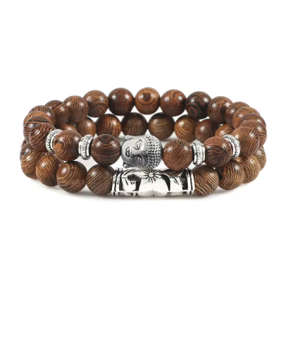 Bracelets Duo Buddha aus Holz - Tibetwelt