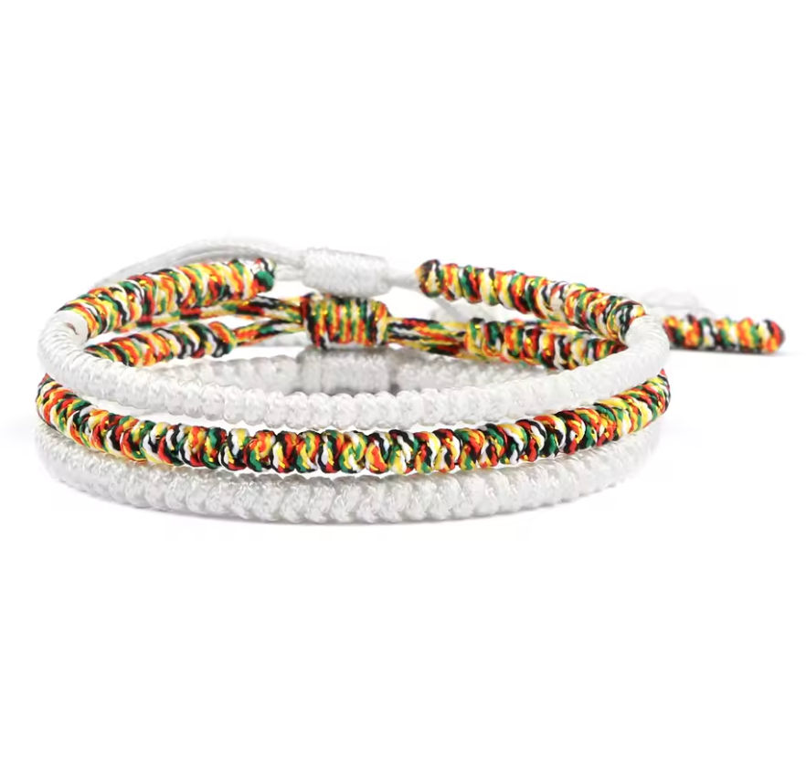 Buddhistische tibetische Armbänder, Freundschaft, weiß - Tibetwelt