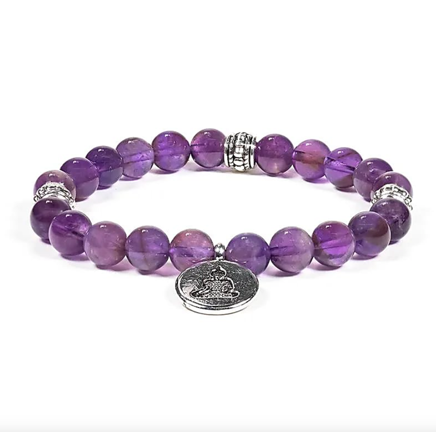 Tibetan amethyst buddha bracelet - Univers Tibet