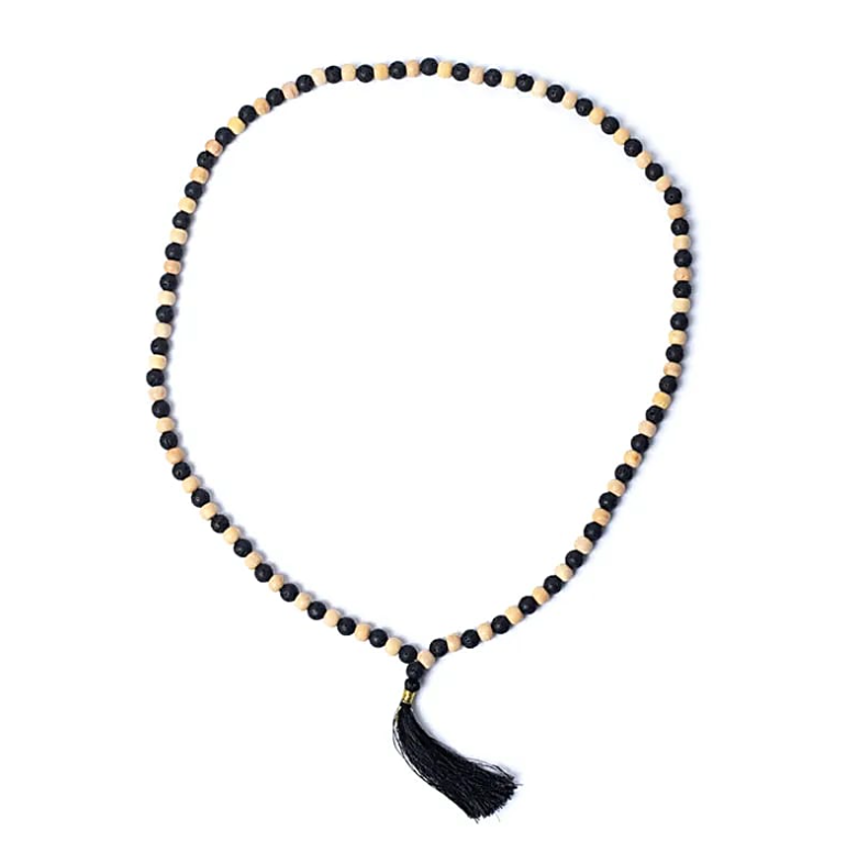 Mala Bois de Tulsi et Pierres de Lave