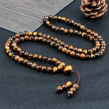 Mala Tibétain 108 Perles Oeil de Tigre