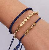 Tibetische Glücksarmbänder – 3er-Set, Marineblau
