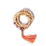 Tulsi Thulite and Rose Quartz Mala