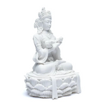 Statue Bouddha avec Cloche et Dorje Blanc