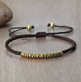 Handgeflochtenes buddhistisches Armband, Glücksbringer, braun