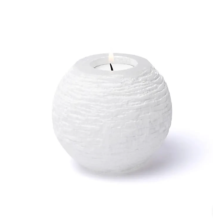 Bougeoir Boule de Neige en Sélénite