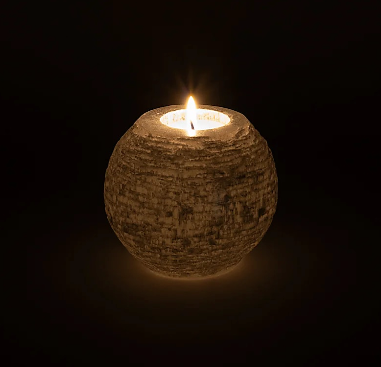 Bougeoir Boule de Neige en Sélénite