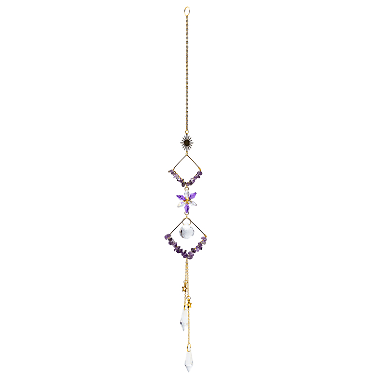 Crystal and Amethyst Diamond Suncatcher