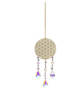 Sonnenfänger Blume des Lebens Kristall und Amethyst