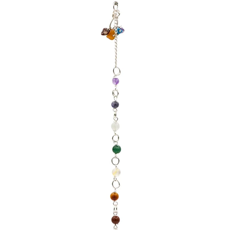 Pendule Sélénite Chaînette 7 Chakras