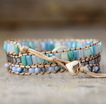 Jasper and Crystal Wrap Bracelet