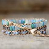Jasper and Crystal Wrap Bracelet