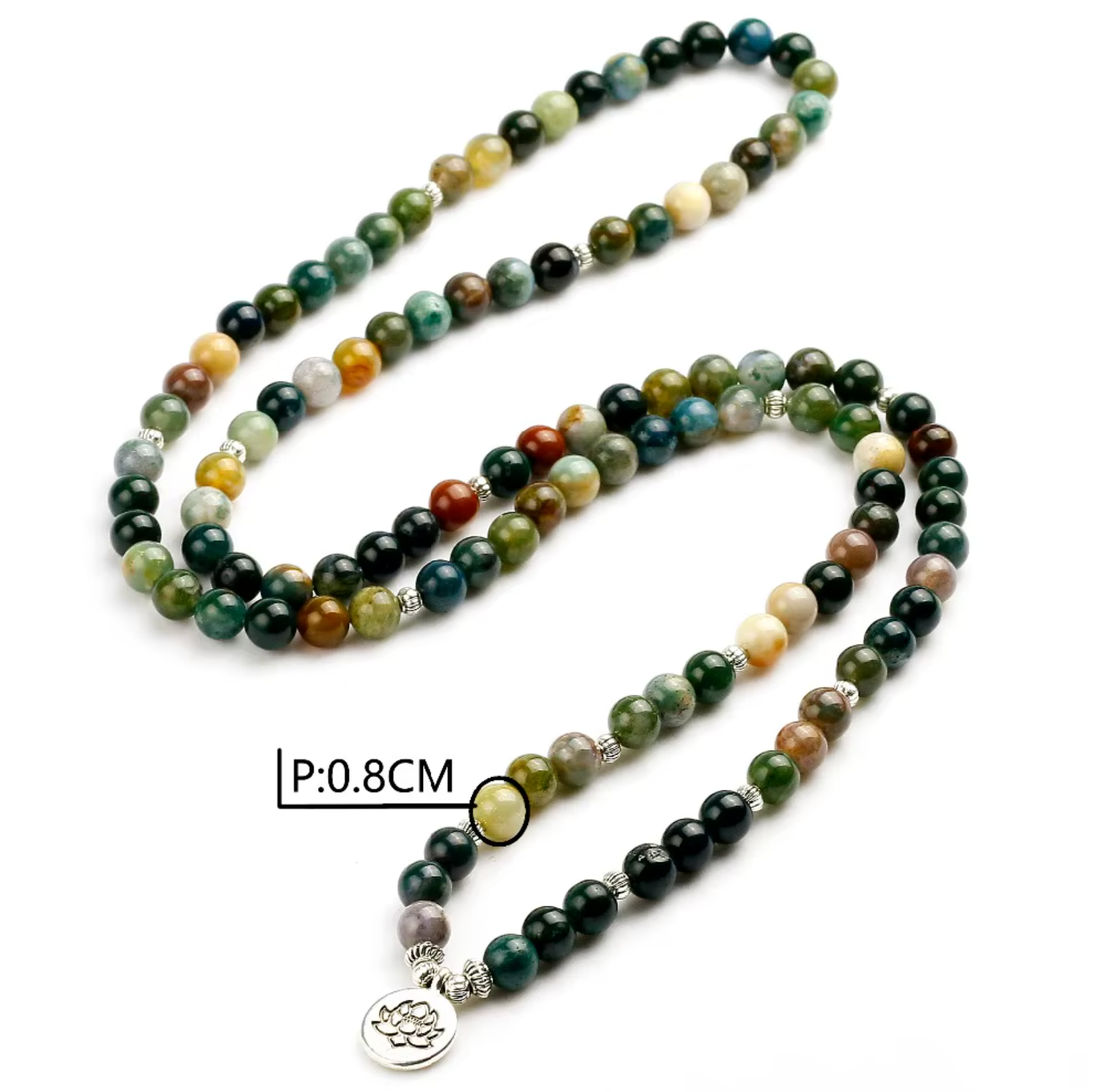 Mala 108 Perles Jaspe Fancy
