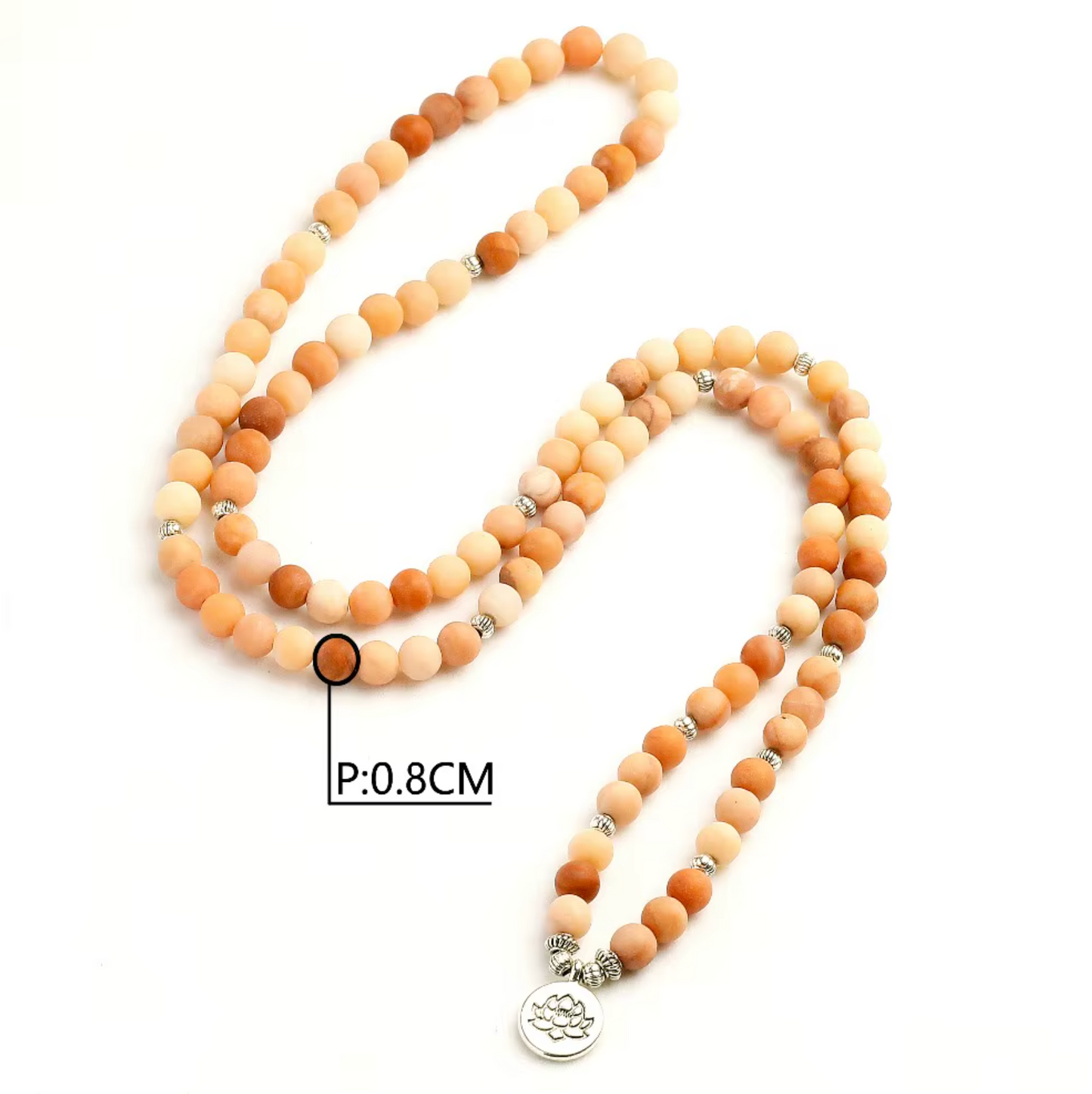 Mala 108 Perles Aventurine Pêche