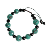 Inner Balance Bracelet – Turquoise & Black Agate (Adjustable)