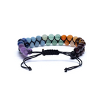 Bracelet Chakras Double Rangée en Pierres Naturelles