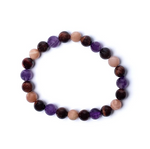 Bracelet Harmonie Sacrée – Œil de tigre, améthyste & pierre de soleil