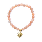 Bracelet Lumière Intérieure – Pierre de Lune & Breloque Soleil