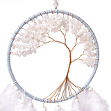 Attrape-rêve Arbre de Vie en jade blanc - Rêve paisible
