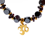 Bracelet Ancrage Sacré - Hématite et grenat facetté